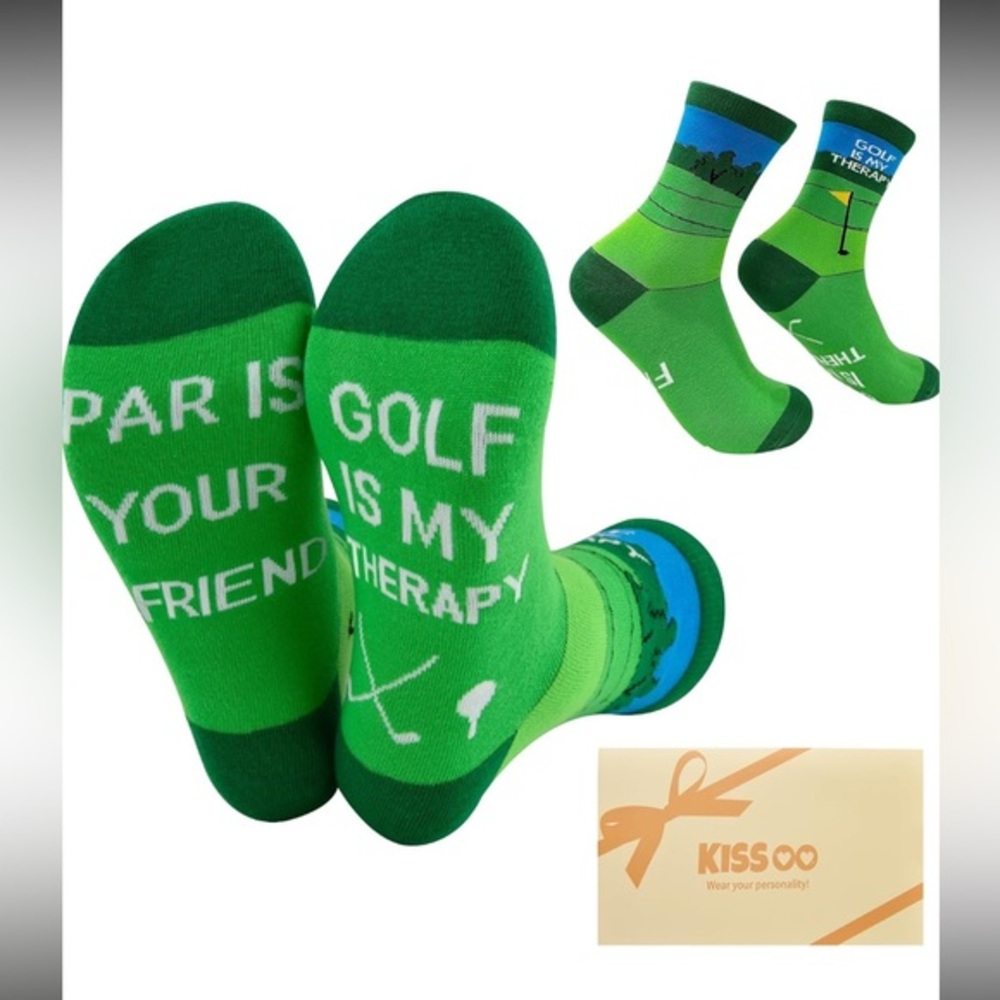 "Golf Is My Therapy" Crew Socks – Fun Golf Gifts for Men & Women